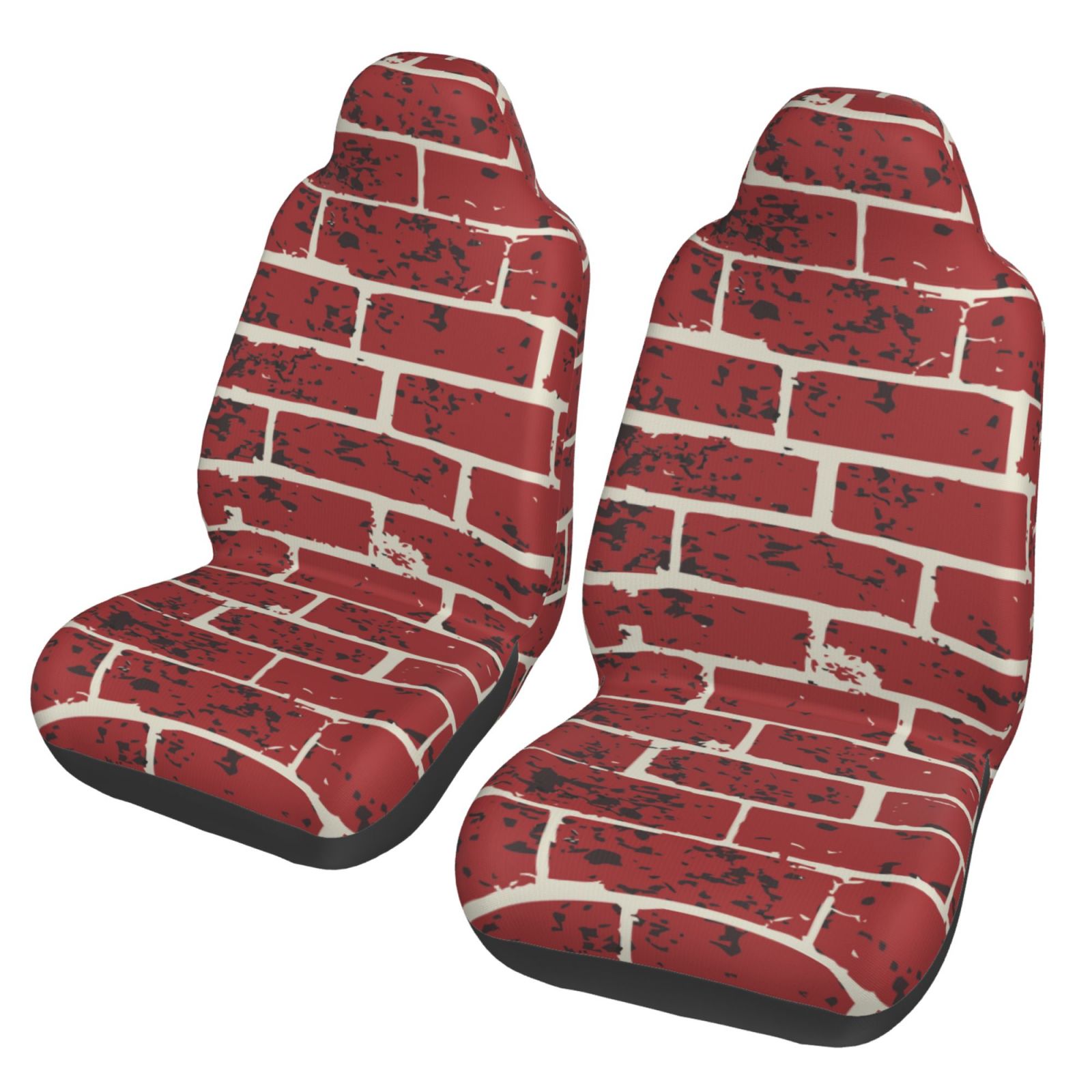 TEQUAN Front Seat Covers， Brick Tile Wall Texture Pattern 2 Piece Car Seat Cover Fit Most Car SUV Truck Van