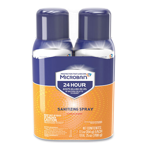 Procter and Gamble Microban 24-Hour Disinfecting Sanitizing Spray | Citrus Scent， 12.5 oz Aerosol Spray， 2