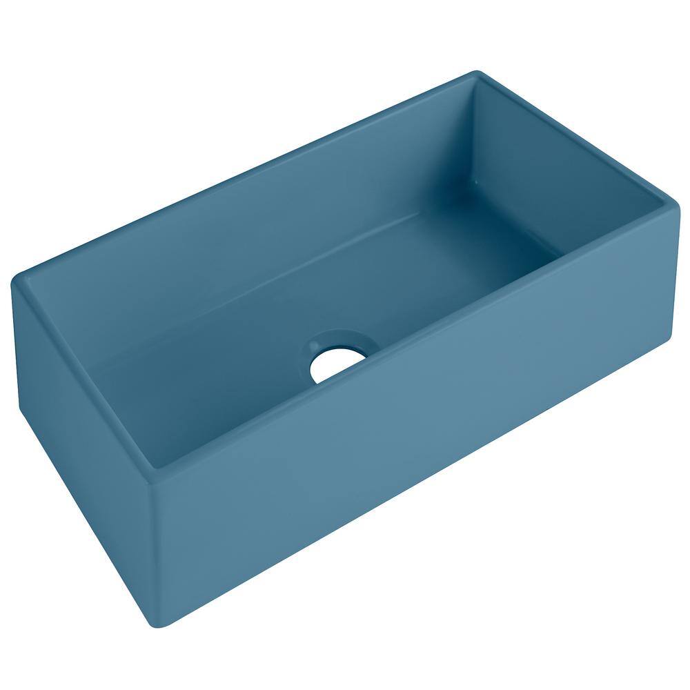 SINKOLOGY Bradstreet II 33 in. Farmhouse Single Bowl Matte Blue Fireclay Kitchen Sink SK493-33FC-MBU