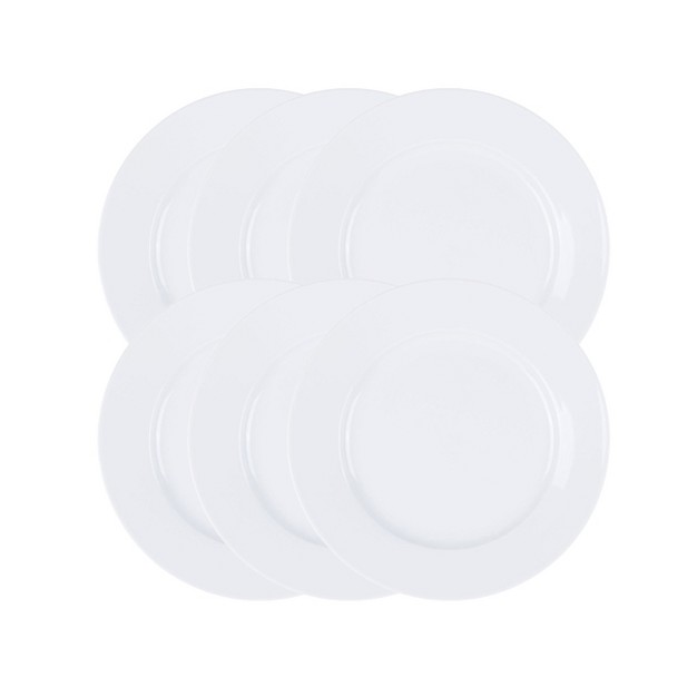 Gibson Our Table Simply White Porcelain 8 Inch Caterer Salad Plates Set Of 6