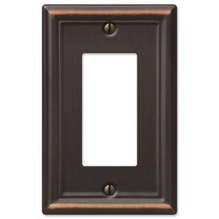 Hampton Bay Ascher 1 Gang Rocker and 2 Gang Toggle Steel Wall Plate Combo Pack - Aged Bronze 149RDBHB-TTDBHB