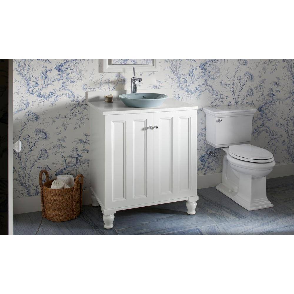 KOHLER Memoirs Stately 2-Piece 1.28 GPF Single Flush Elongated Toilet with AquaPiston Flush Technology in White K-3817-0