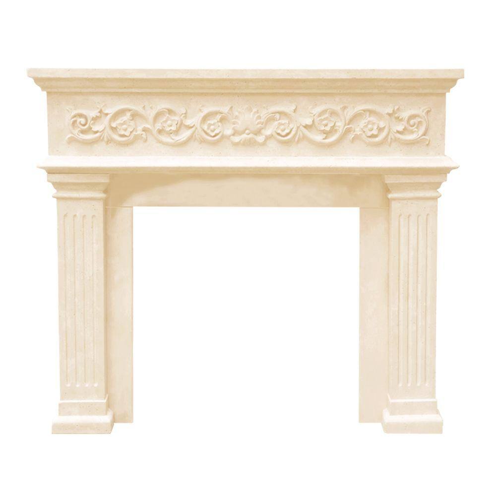 Historic Mantels Designer Series Michael Angelo 47 in. x 53 in. Cast Stone Mantel DM11000