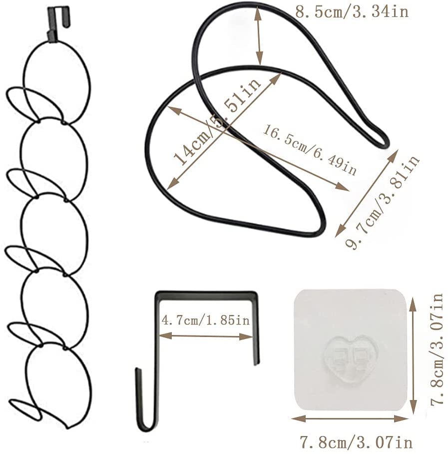 SUNFICON 10 Pack Baseball Cap Rack Hat Rack Wig Rack Organizer Holder Closet Over Door Hanger Wall Mounted Black