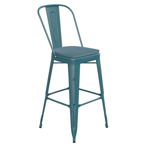 All-Weather Bar Height Stool with Poly Resin Seat