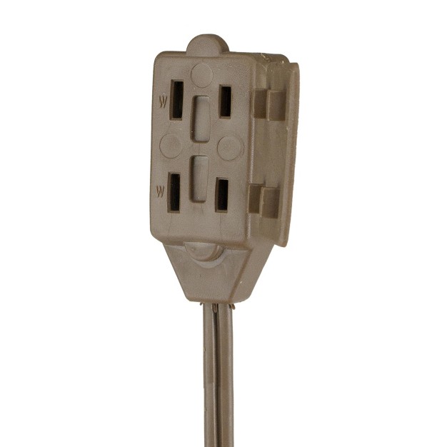 Northlight 15 x27 Brown Indoor Power Extension Cord With 3 outlets And Safety Lock