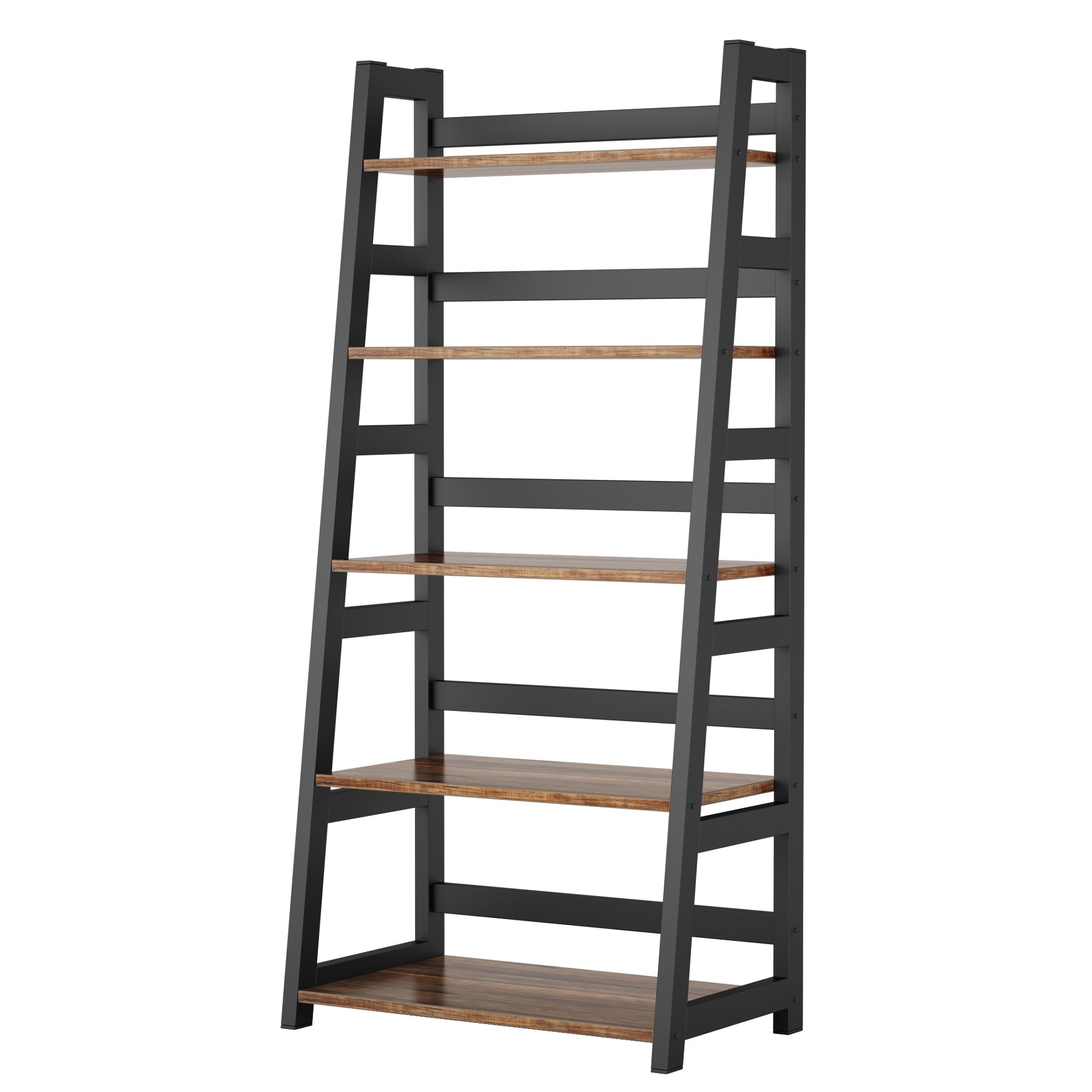 5-Tier Bookshelf, Ladder Bookcase Etagere Storage Shelf