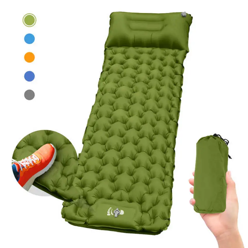 Aji Portable Storage Pad Bag Self Portable Air Bed Built In Pump Summer Sleeping Camping Mat Inflatable Mattresses