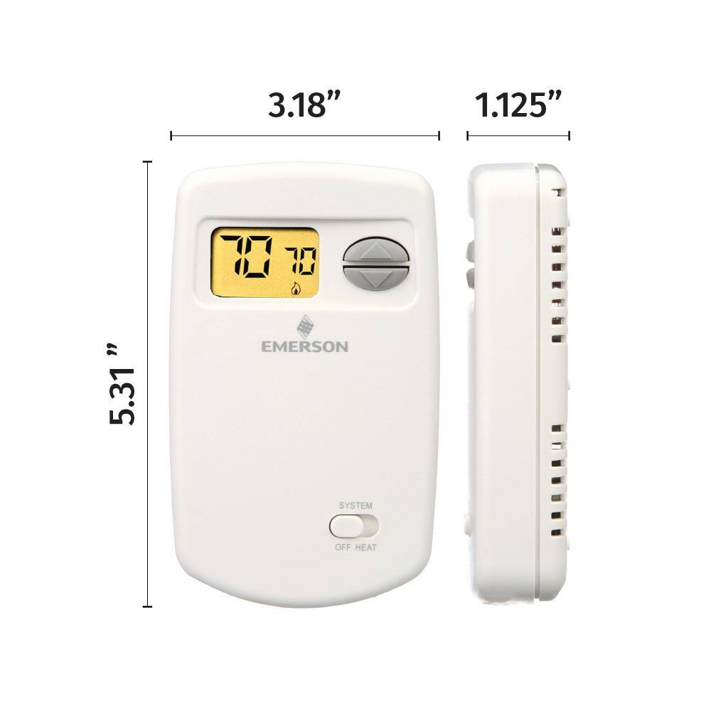 Emerson 70 Series Classic Non-Programmable Heat Only (1H0C) Vertical Thermostat 1E78-140