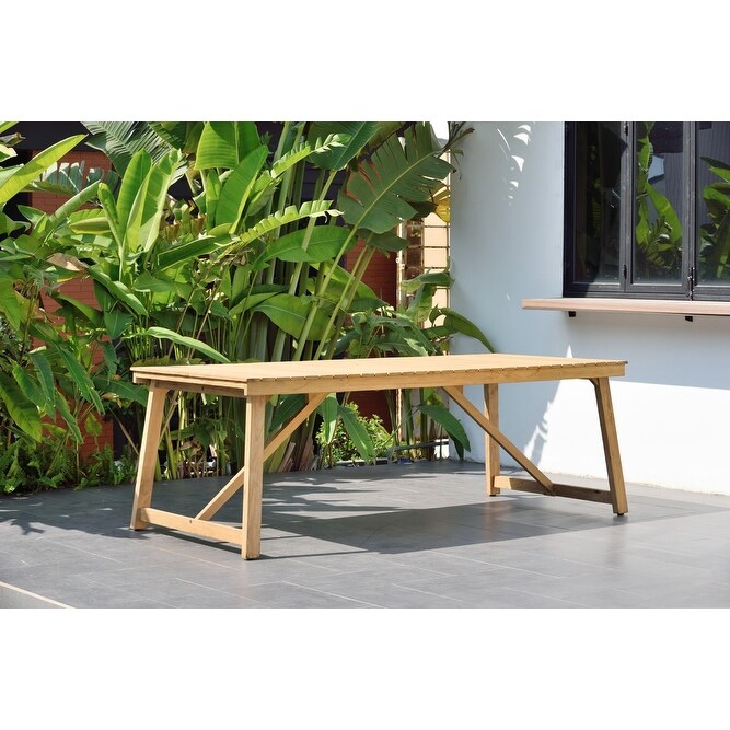 Amazonia Brown Rectangular Teak Wood Outdoor Dining Table   78 in. L x 39 in. W x 30 in. H