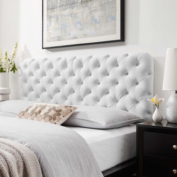 Lizzy Tufted Queen Performance Velvet Headboard - - 31910808