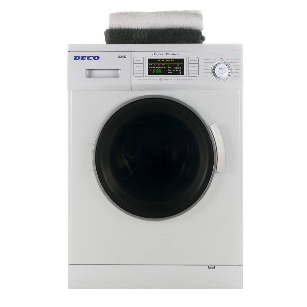 EQUATOR ADVANCED Appliances 1.57 cu. ft. 110V New Version Compact White Front Load Washing Machine with Redesigned Easy to Use Control Panel DW 824 N