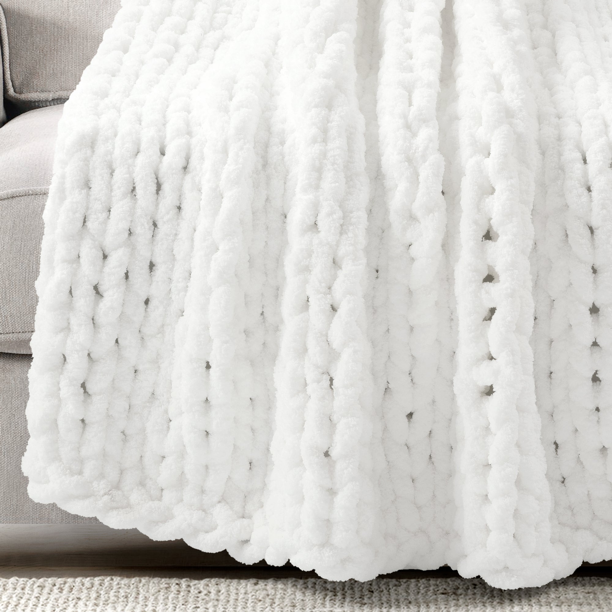 Hygge Ultra Soft Chenille Chunky Knit Throw