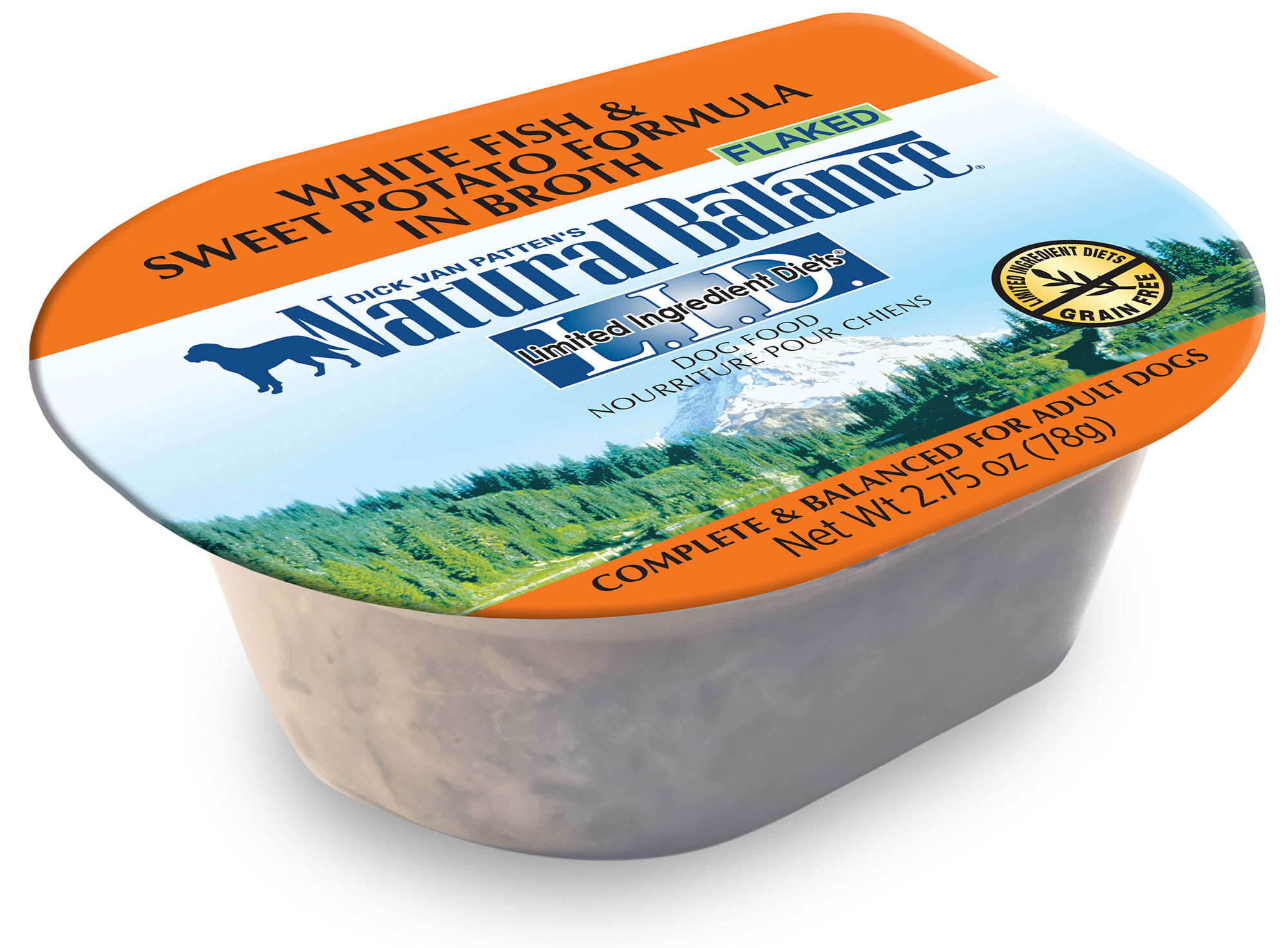 Natural Balance L.I.D. Limited Ingredient Diets Whitefish  Sweet Potato in Broth Adult Dog Food， 2.75 oz.， Case of 24