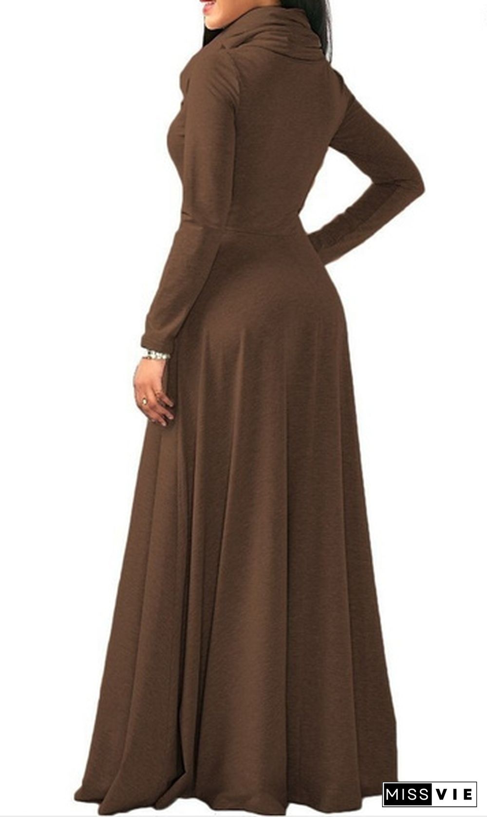 Women Fashion Dress Casual Long Sleeve Pullover Cotton Long Dress Plus Size S-5Xl