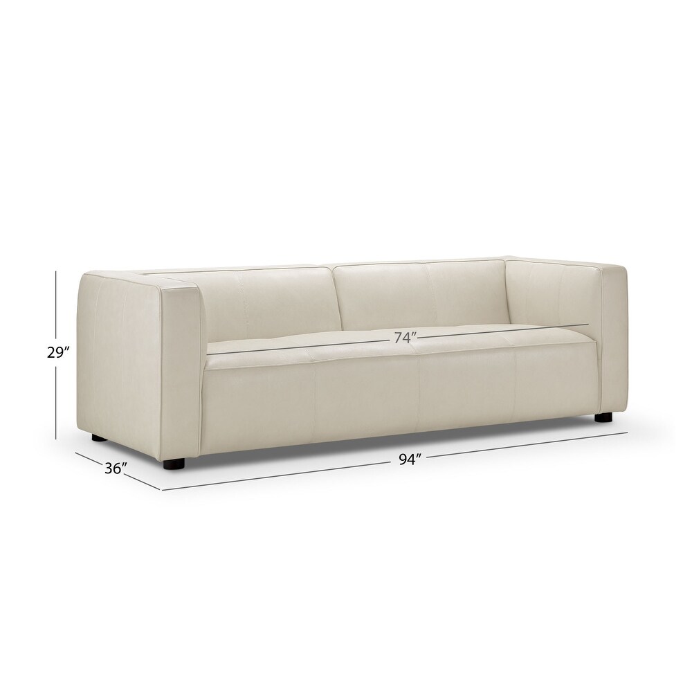 Abbyson Otto Modern Top Grain Leather Sofa