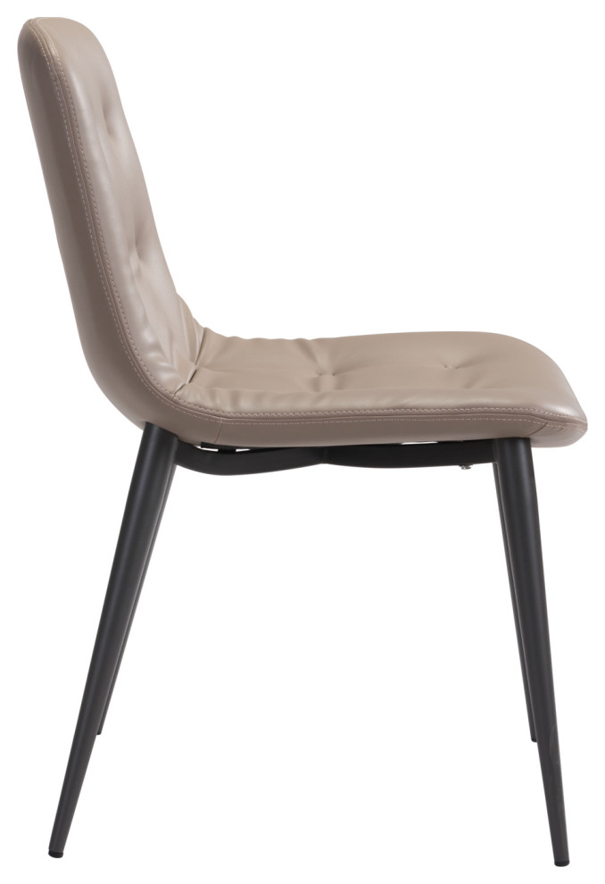 Modern Tufted Upholstered Dining Chair  Metal Pencil Legs   Midcentury   Dining Chairs   by Plush Pod Decor  Houzz