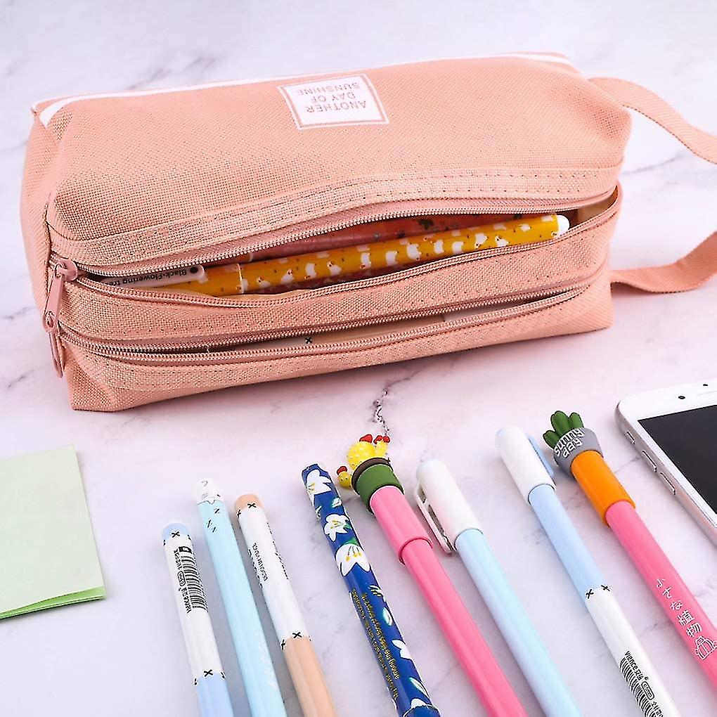 Pencil Case Student Pencil Case Pencil Case Girls Large Dual Layer Pencil Case (pink)