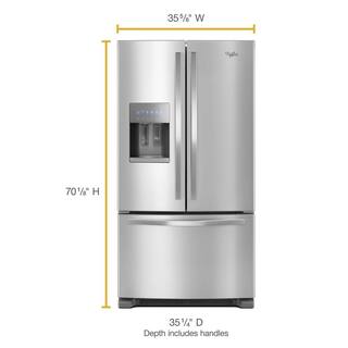 Whirlpool 25 cu. ft. French Door Refrigerator in Fingerprint-Resistant Stainless Steel WRF555SDFZ