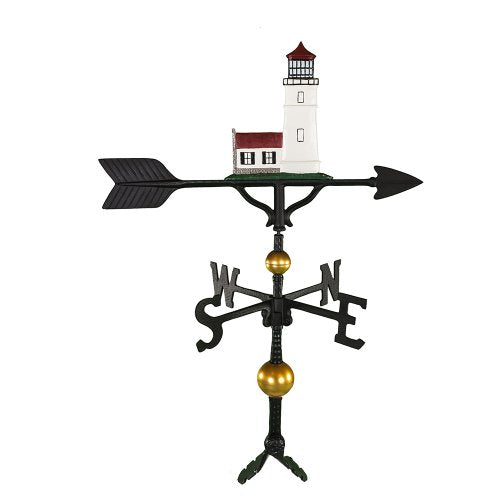 Montague Metal Products WV-392-NC 300 Series 32 In. Deluxe Color Cottage Lighthouse Weathervane