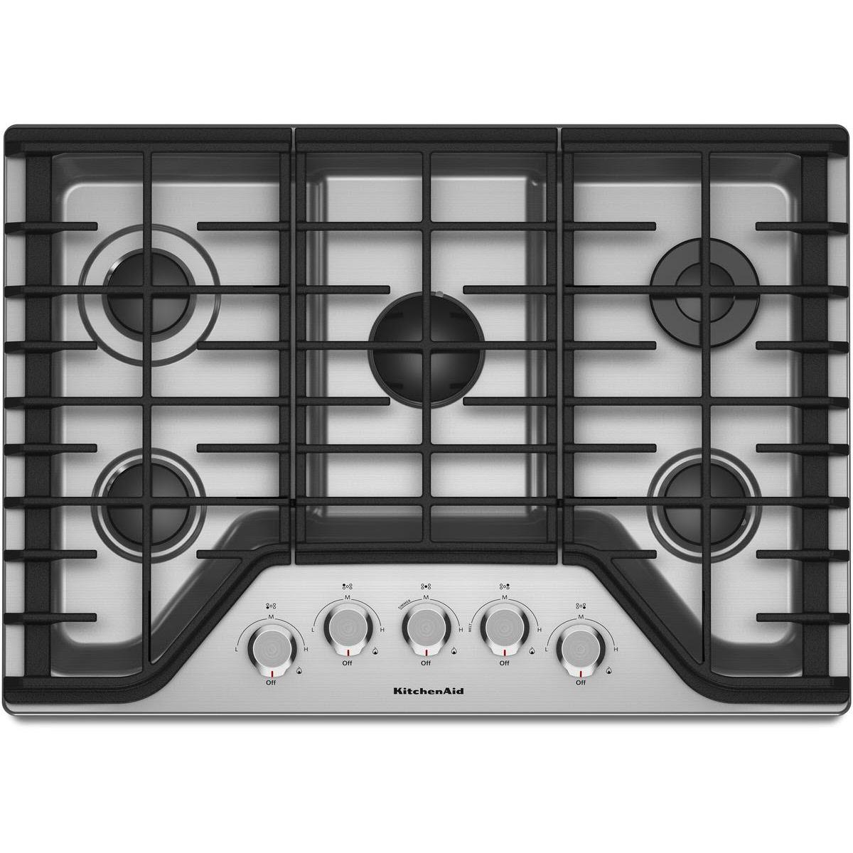 KitchenAid 30-inch Built-in Gas Cooktop with Even-Heat�Burner KCGS350ESS