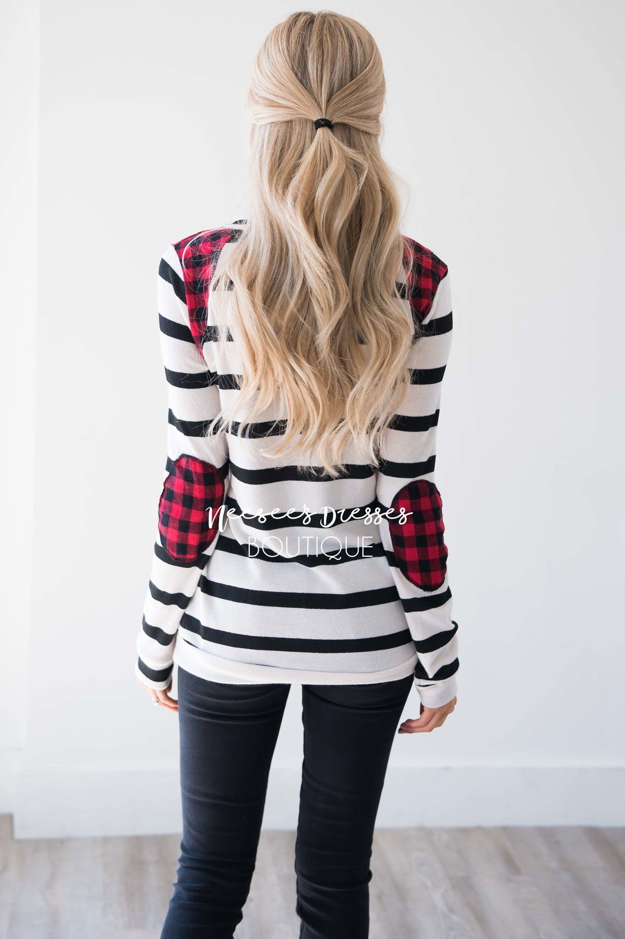 Charming As Can Be Striped Elbow Patch Sweater