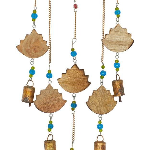 X 7 quot Metal Eclectic Buddha Windchime Brown green blue Olivia amp May