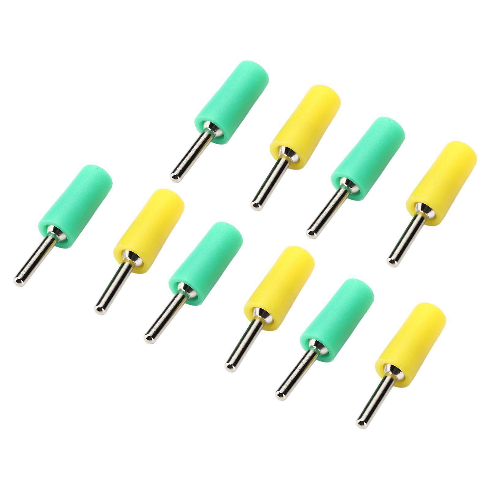 5 Set Banana Plug Nickel Plated Brass Pin Straight For Inner Spring Panel Socket J.10001 2mmyellow+green