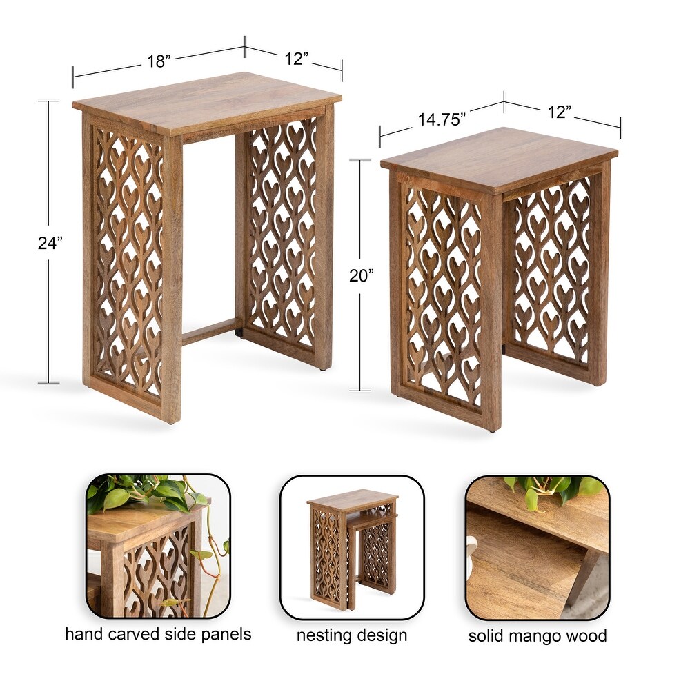 Kate and Laurel Karni Wooden Nesting Tables   2 Piece