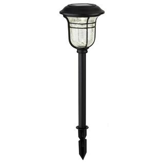 Hampton Bay Jefferson Solar 10 Lumens Black Integrated LED 3000K Warm White Landscape Path Light (10-Pack) WeatherRust Resistant 84075