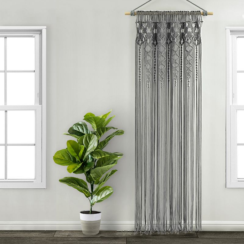 Lush Decor Boho Macrame Textured Cotton Window Curtain