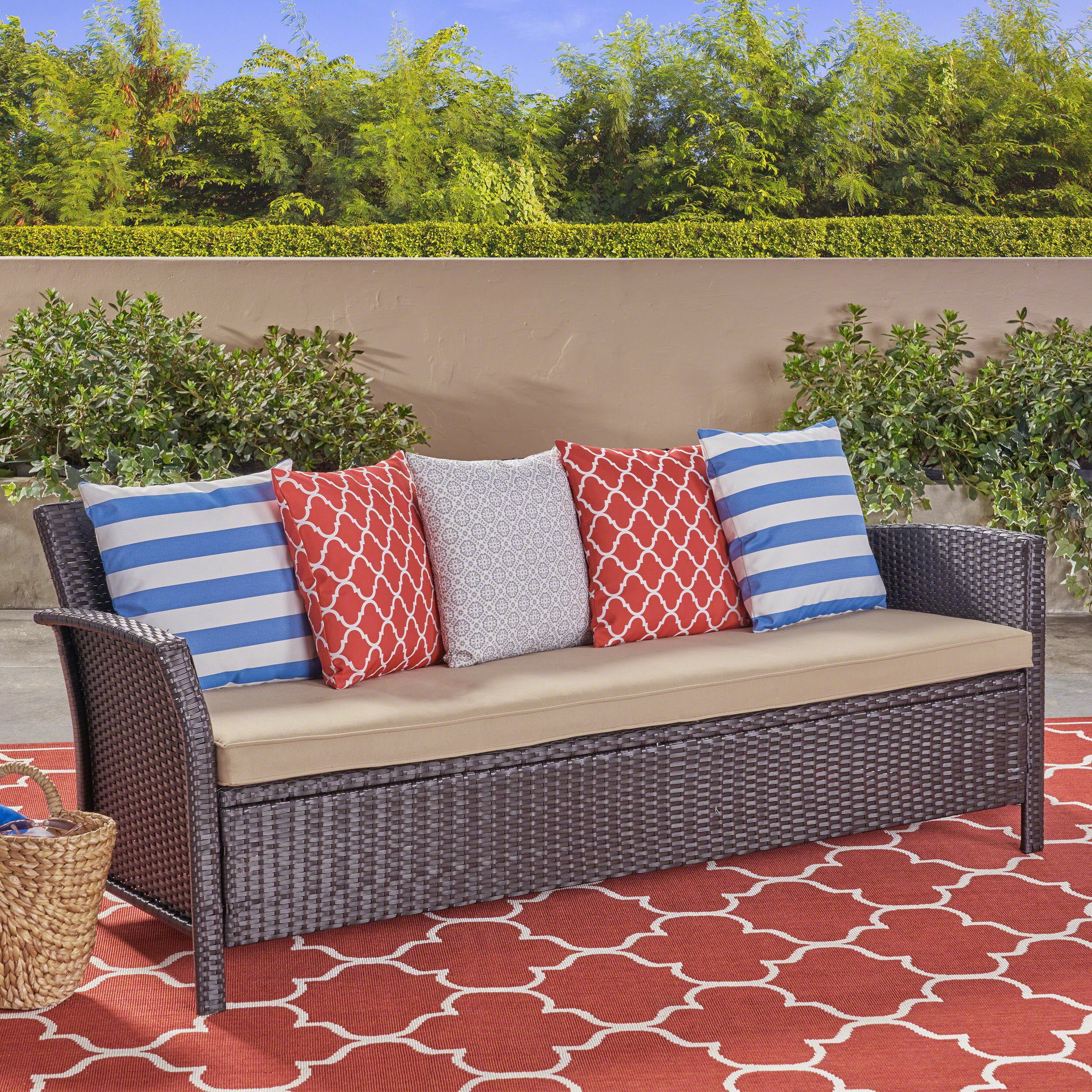 Auguste Outdoor Wicker 3 Seater Sofa