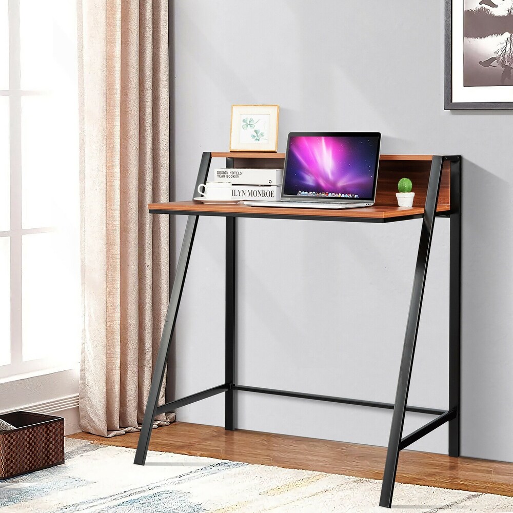 Costway 2 Tier Computer Desk PC Laptop Table Study Writing Home Office