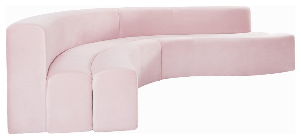 Curl Velvet Upholstered 2 Piece Sectional   Contemporary   Sectional Sofas   by Meridian Furniture  Houzz