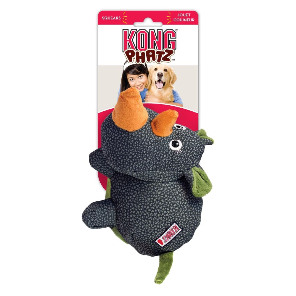 KONG Phatz Rhino Plush Dog Toy