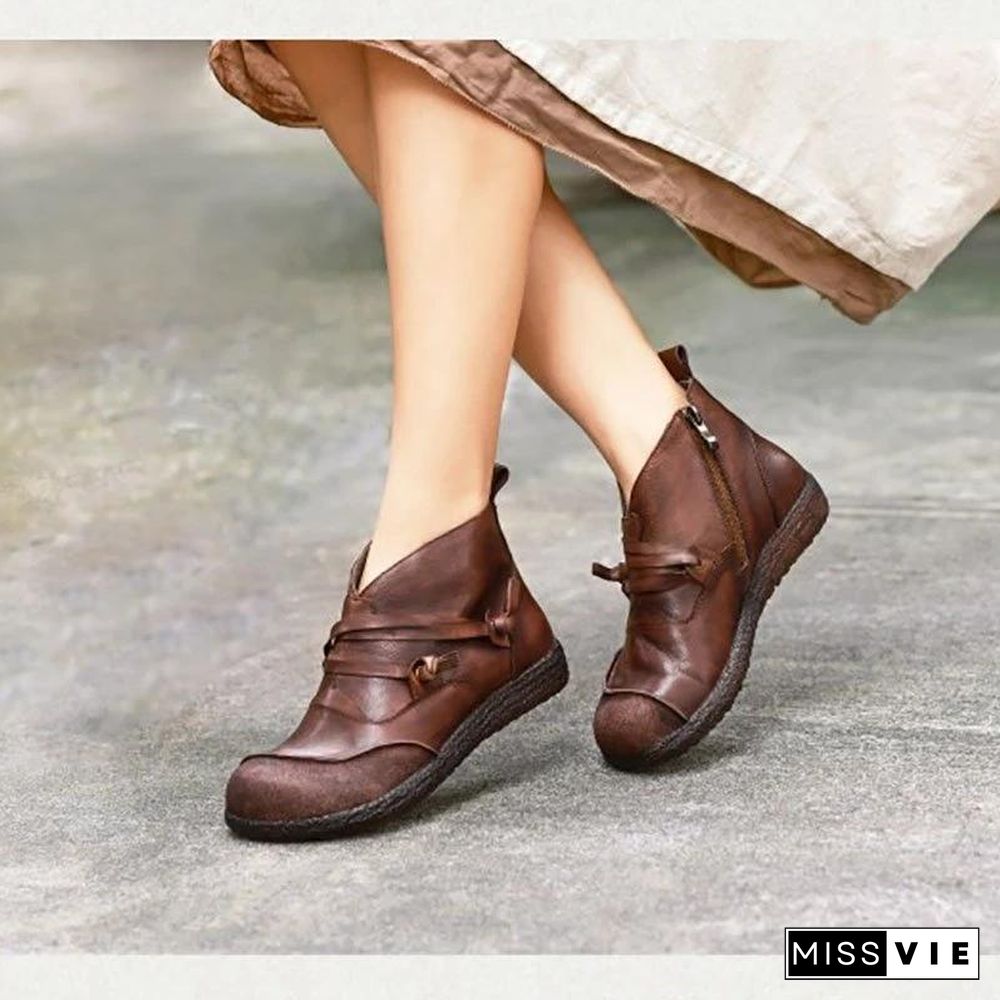 Flat Heel Casual Women Boots