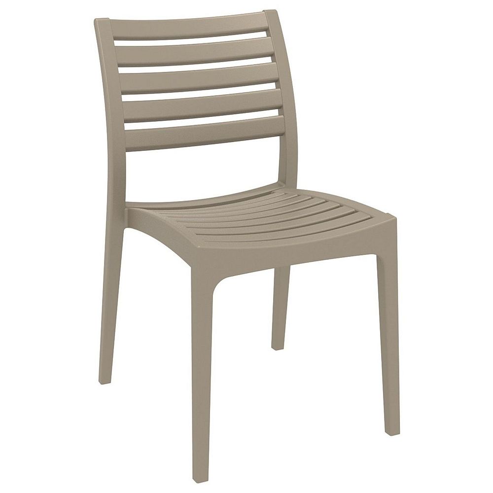 33 Taupe Brown Stackable Outdoor Patio Dining Chair