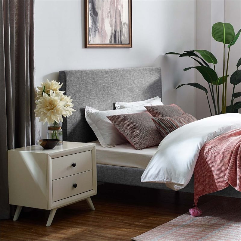 Modway Taylor Full/Queen Upholstered Linen Fabric Headboard in Light Gray   Transitional   Headboards   by Homesquare  Houzz