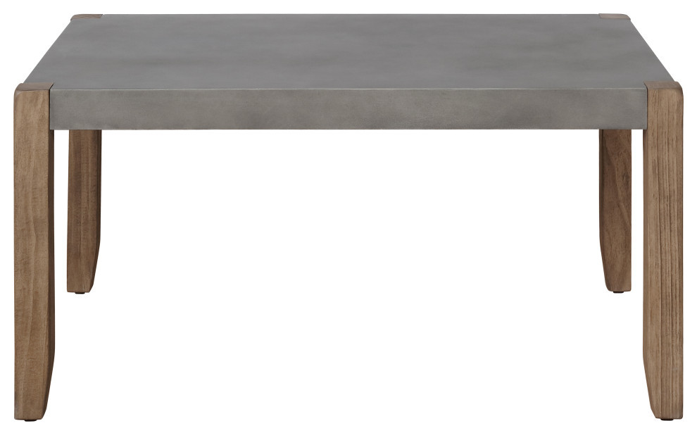 Newport 3 Piece Faux Concrete and Wood 36 quotL Coffee Table  Two End Tables   Industrial   Coffee Table Sets   by Bolton Furniture  Inc.  Houzz