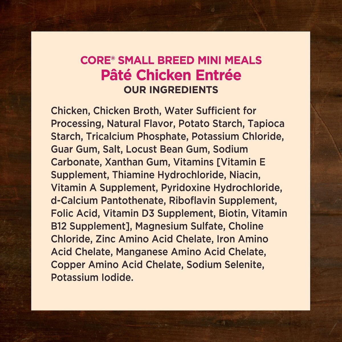 Wellness CORE Grain-Free Small Breed Mini Meals Chicken Pate Dog Food Pouches