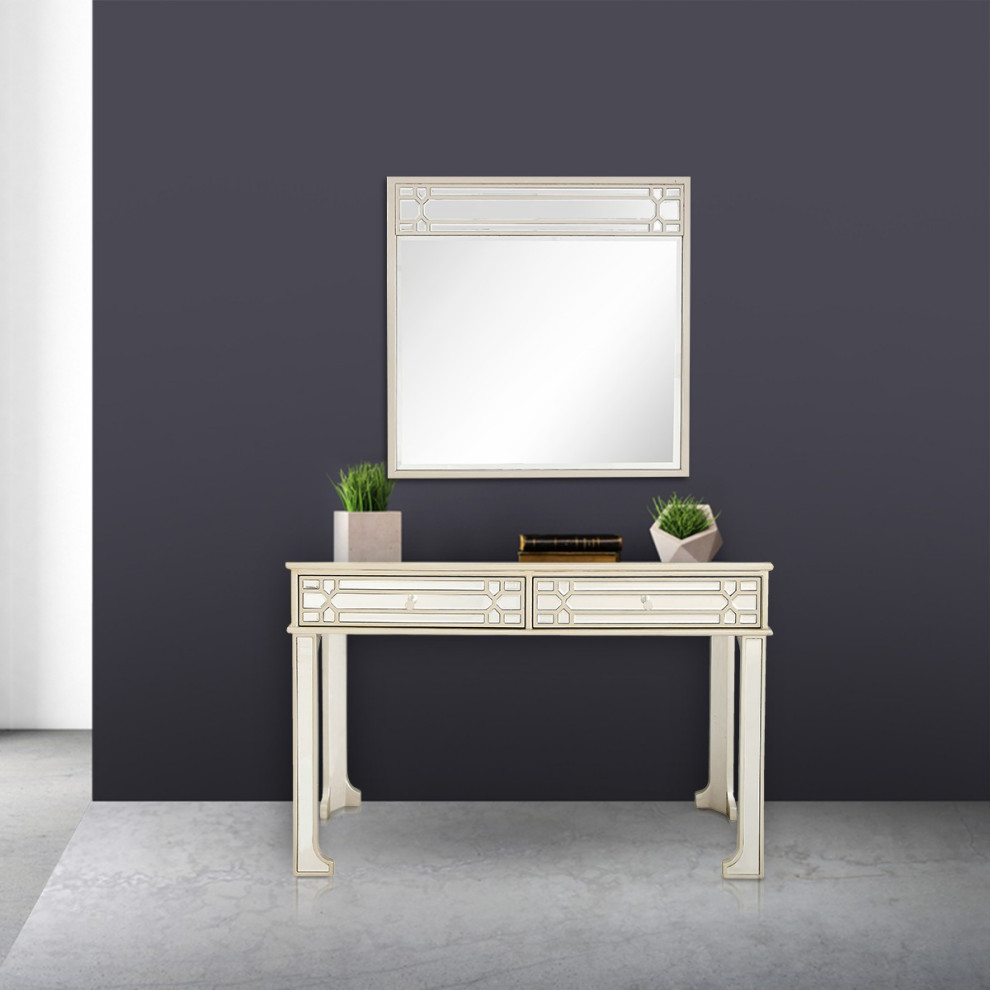 Champagne Finish Mirror and Console Table   Contemporary   Console Tables   by UStradeENT LLC  Houzz