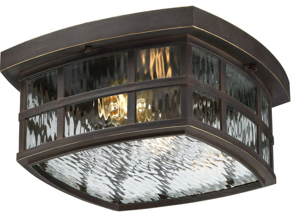 2 Light Medium Outdoor Flush Mount Palladian Bronze Finish   Outdoor Ceiling   Transitional   Outdoor Flush mount Ceiling Lighting   by Bailey Street Home  Houzz