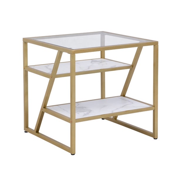 Modern End Table with Storage Shelf