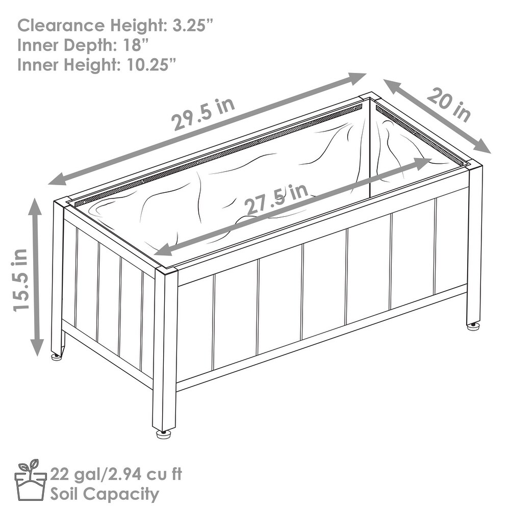 Steel Framed Acacia Wood Raised Garden Bed   15.5\