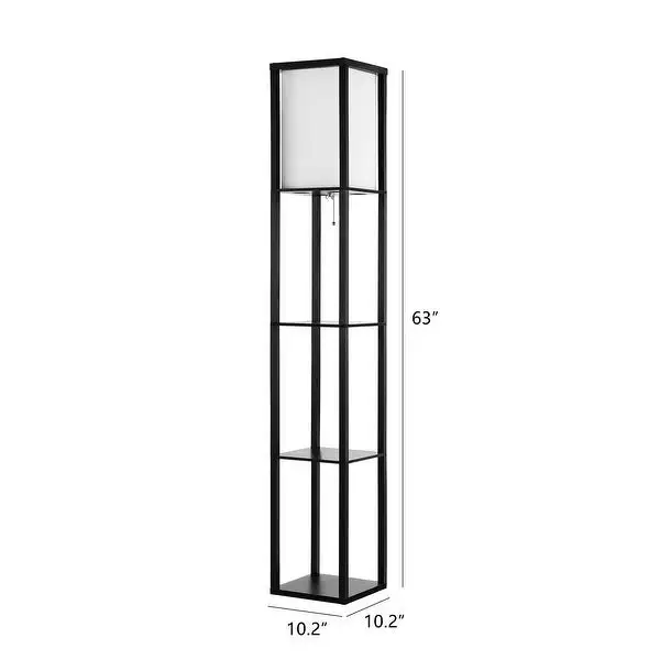 GetLedel 63-inch Etagere Floor Lamp with 3-tier Storage Shelf