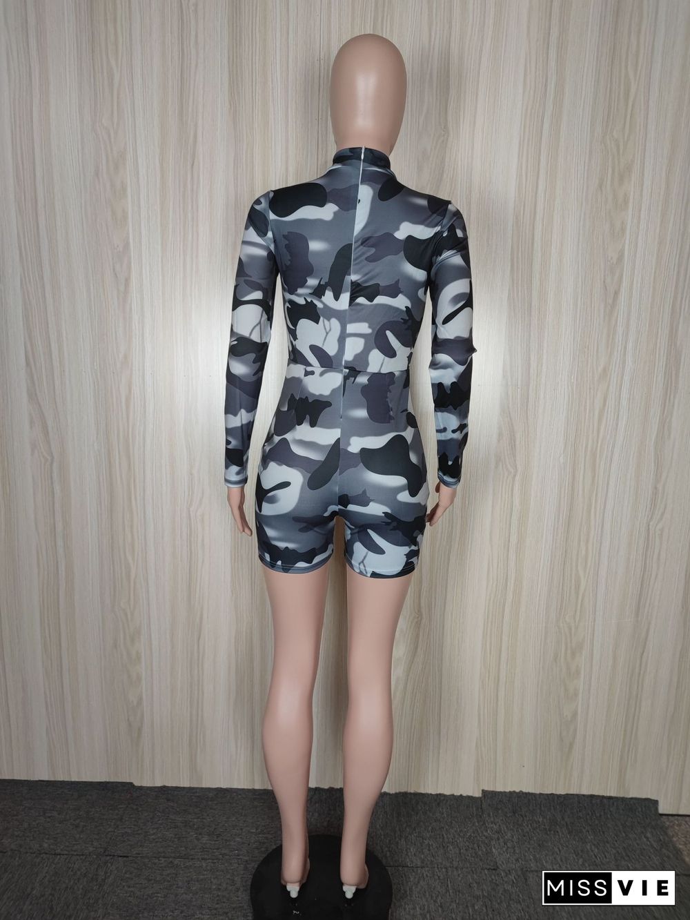 Camouflage Print Sexy Skinny Sports Jumpsuit