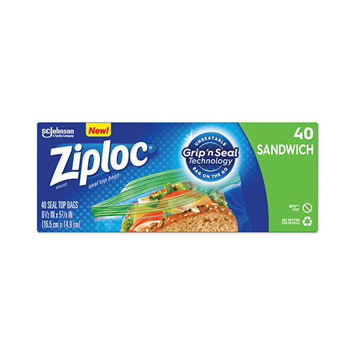 SC Johnson Ziplocandreg; Resealable Sandwich Bags | 1.2 mil， 6.5