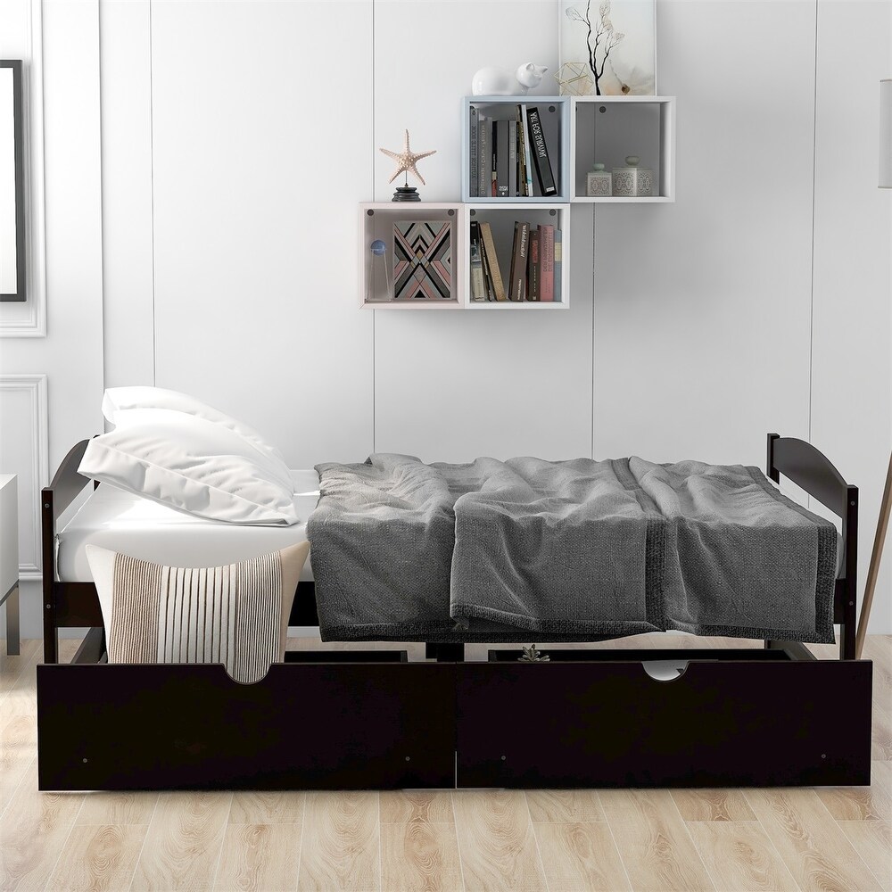 Harper   Bright Designs Twin Platform Bed with Two Drawers