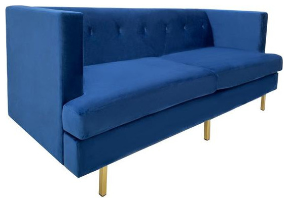 Rendon Velvet Sofa Navy   Contemporary   Sofas   by V.S.D Furniture  Houzz