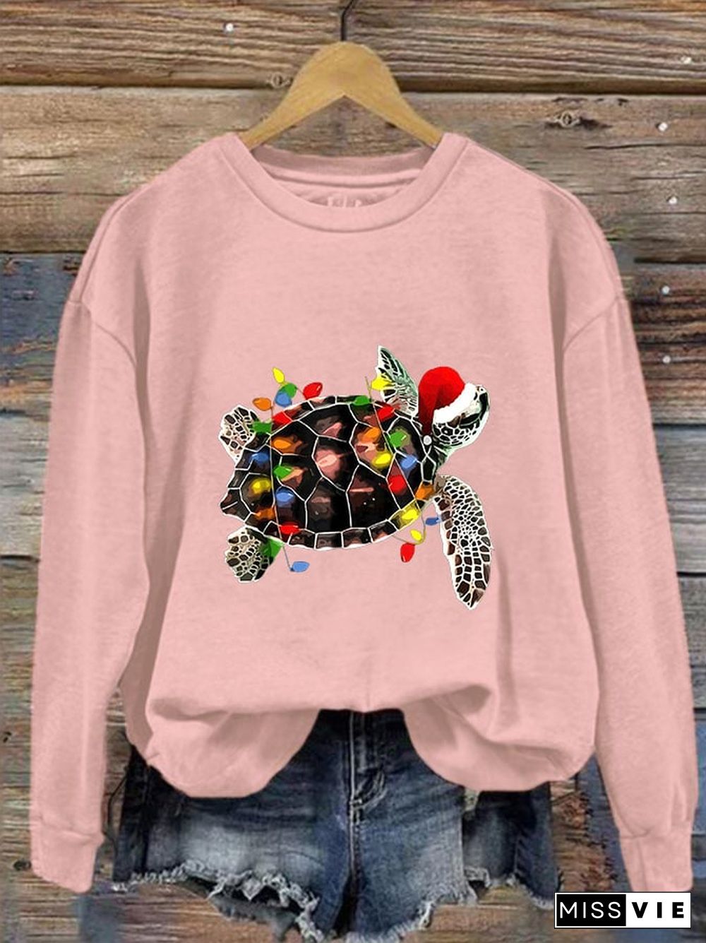 Women's Christmas Turtle Casual Sweatshirt